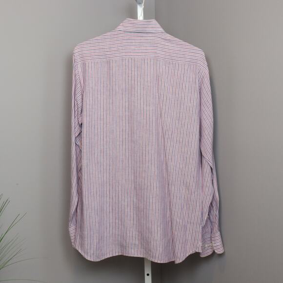 Saks Fifth Avenue Striped Button Down Shirt Long Sleeve Size Medium - Picture 2 of 7